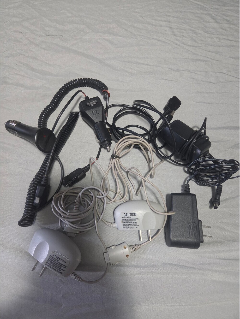 Vintage Cell Phone Charger Adapter Lot Samsung LG Car Wall Power Supply Untested